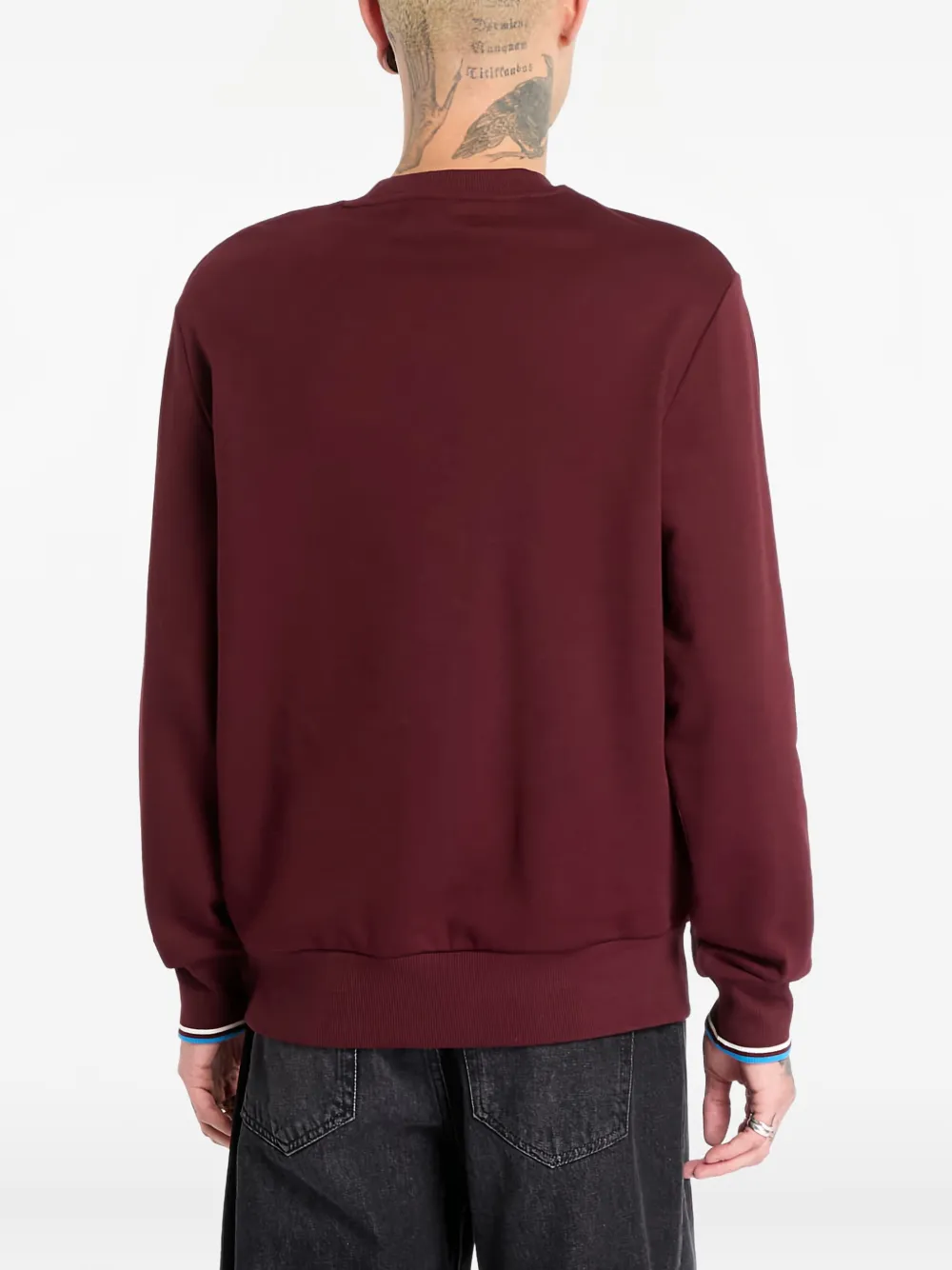 Fred Perry Sweater met ronde hals en logo Rood