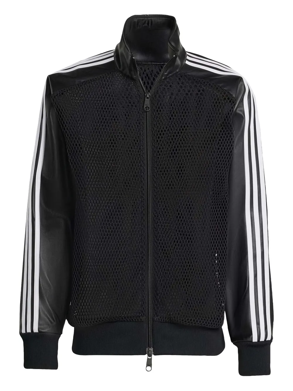 Adidas Originals Adidas X Jeremy Scott Faux Leather Mesh Track Top Unisex In Black