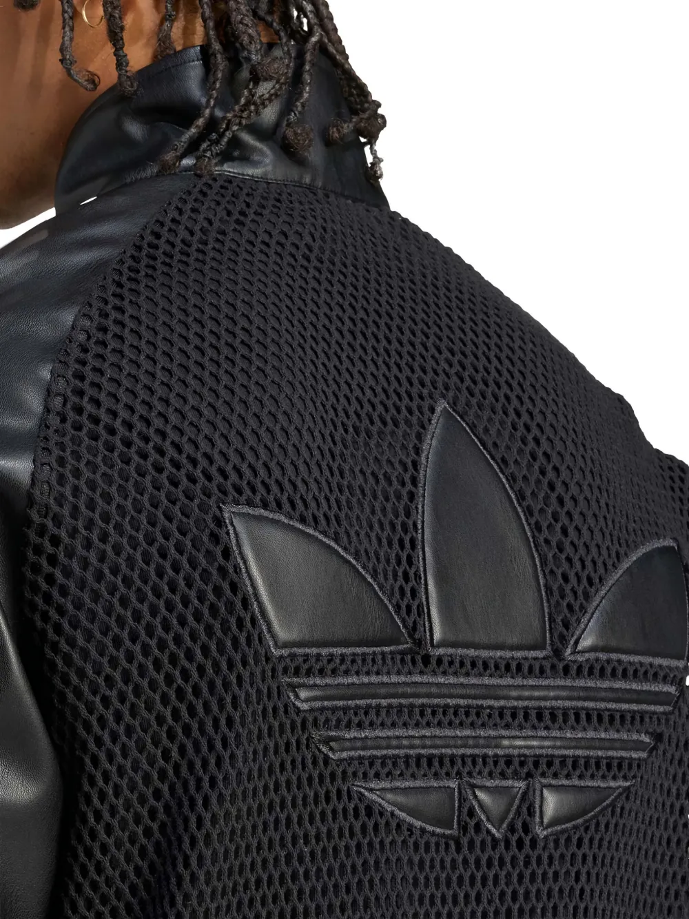 Adidas Originals Adidas X Jeremy Scott Faux Leather Mesh Track Top Unisex In Black