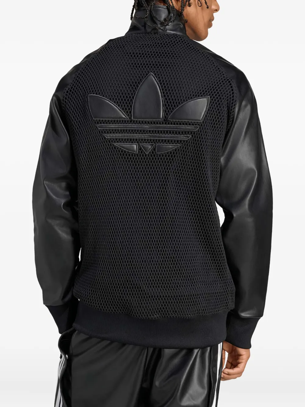 Adidas Originals Adidas X Jeremy Scott Faux Leather Mesh Track Top Unisex In Black
