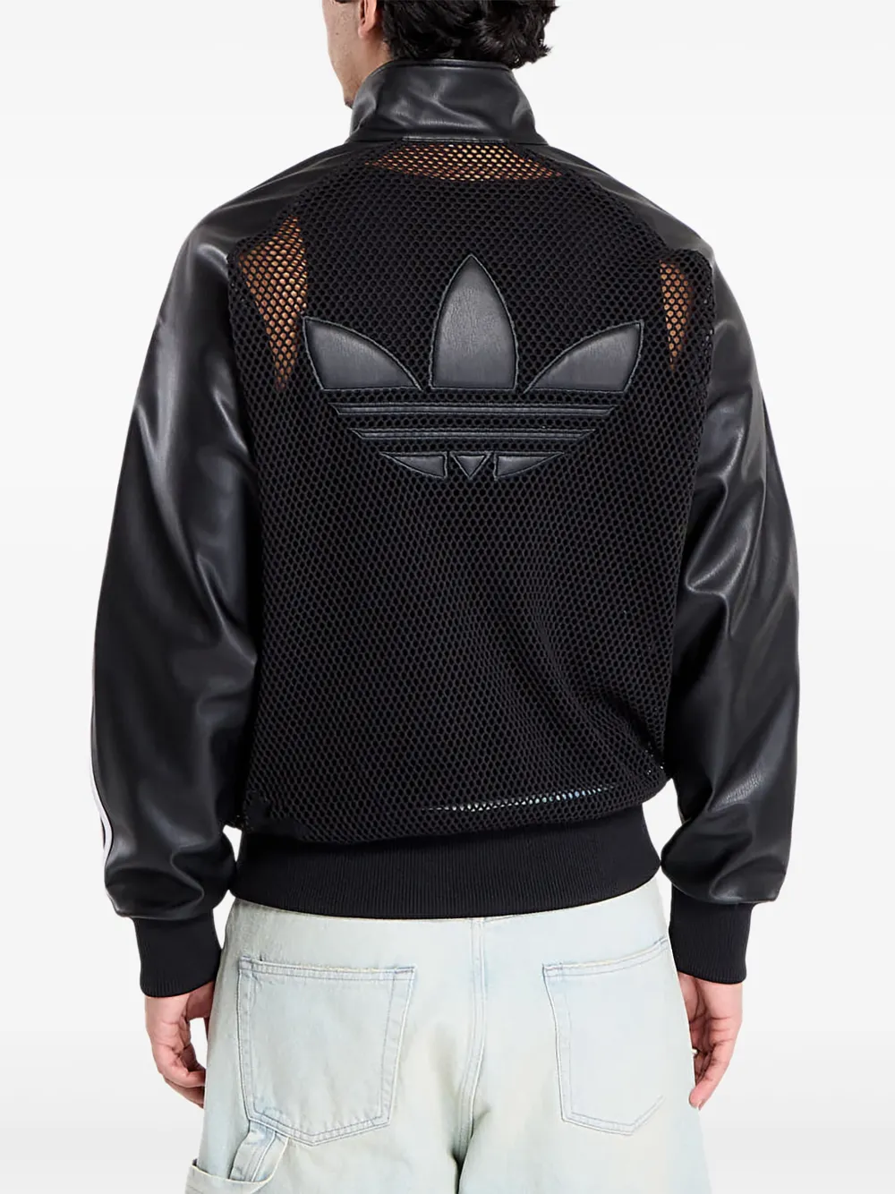 adidas Sweater met leren vlakken en mesh Zwart