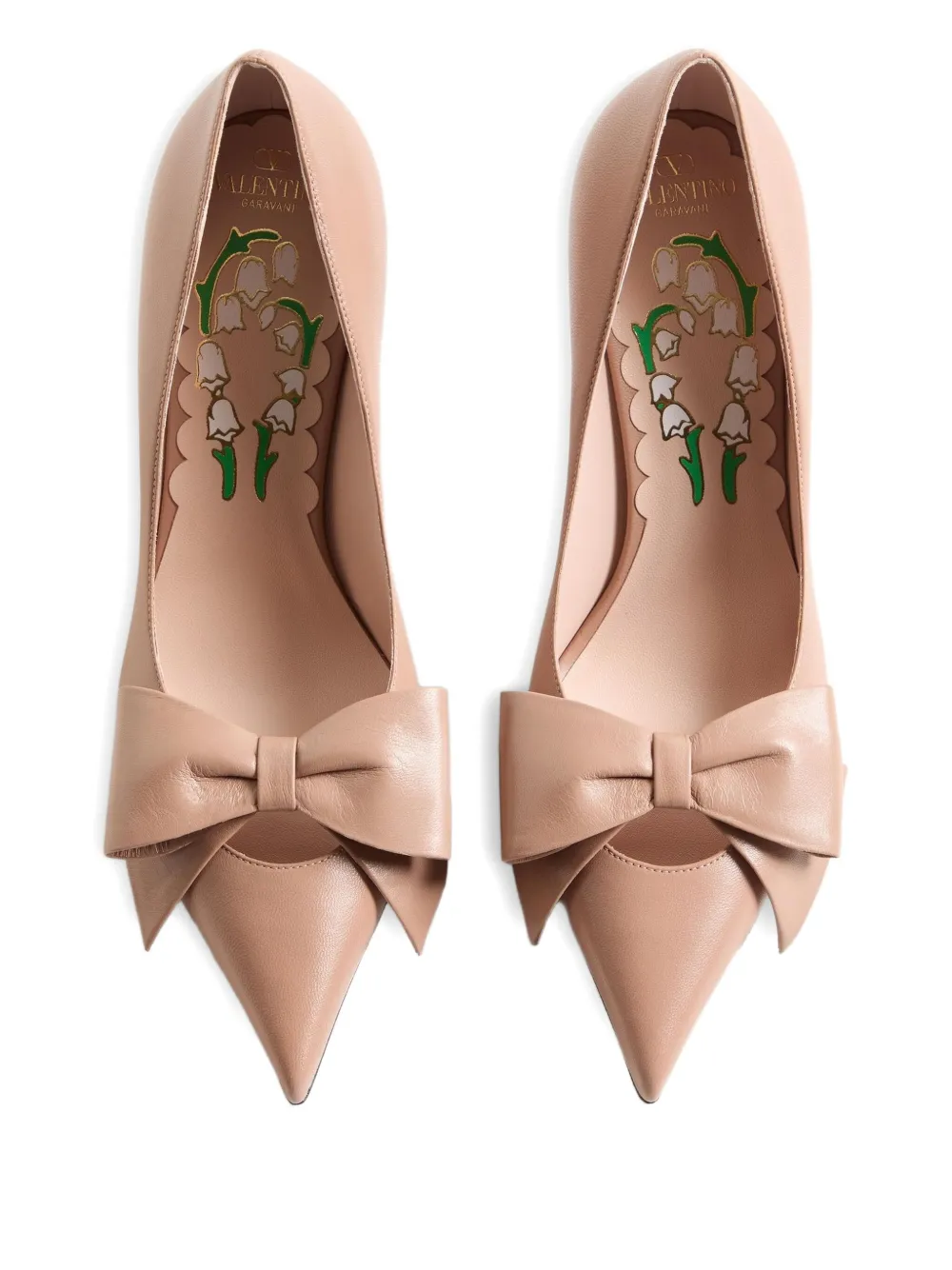 Valentino Garavani 100 mm Bowow leren pumps Beige