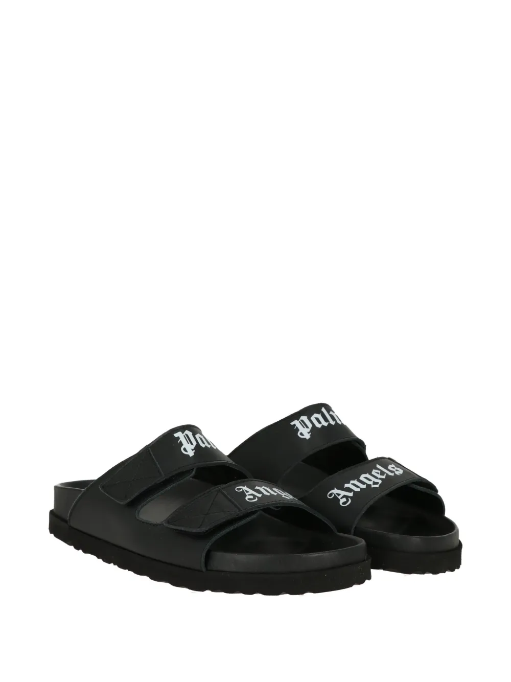 Palm Angels logo-strap sandals Zwart