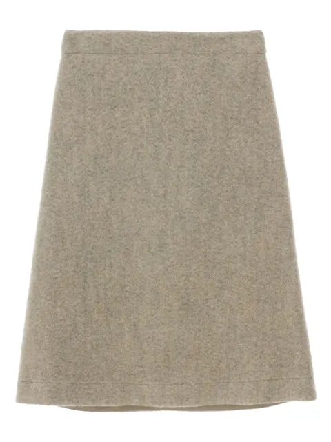Jil Sander 毛毡混色中腰半身裙