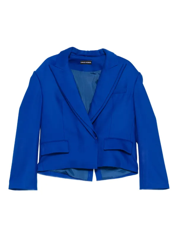 David Koma Double-breasted Jacket in Blue