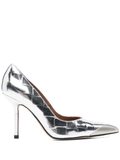 Kurt Geiger London 90mm metallic-effect point-toe pumps