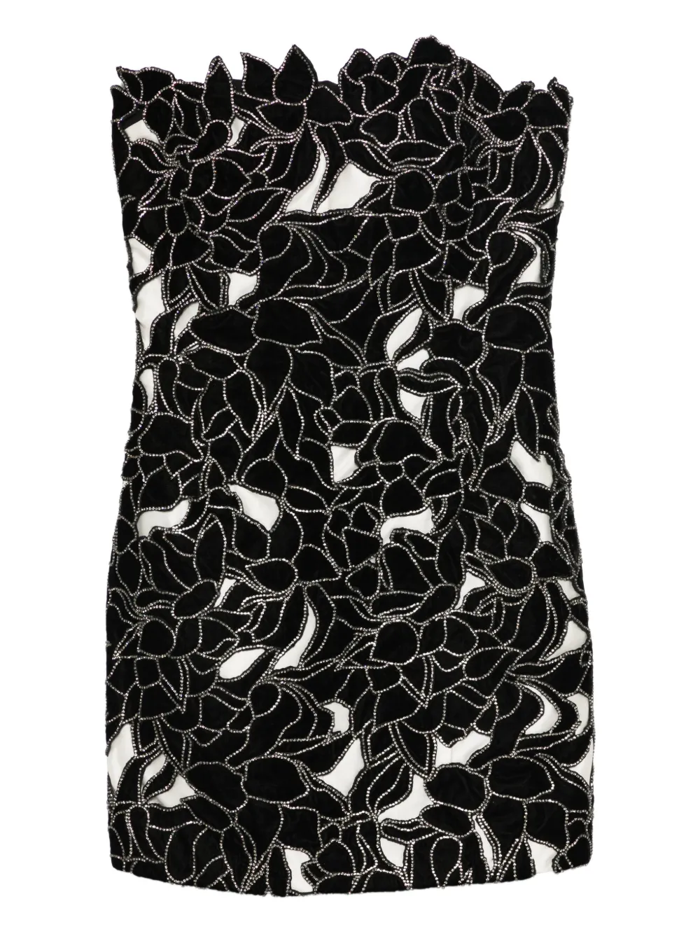 Costarellos Floral Strapless Mini Dress In Black