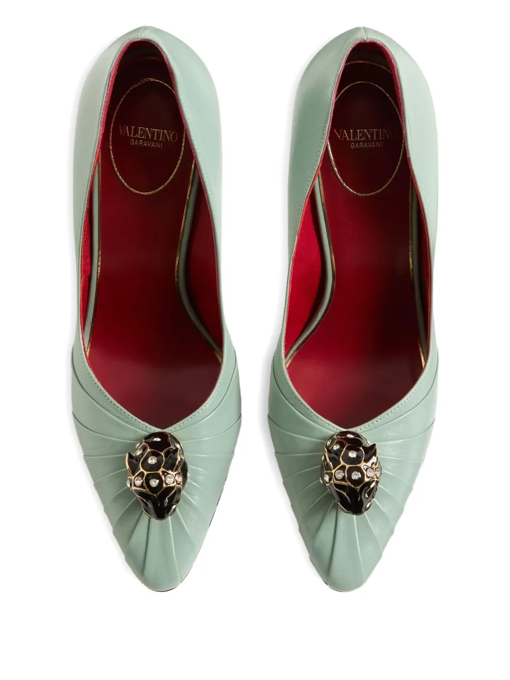Valentino Garavani Panthea geitenleer pumps Groen