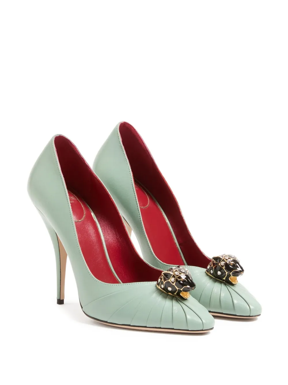 Valentino Garavani Panthea geitenleer pumps Groen
