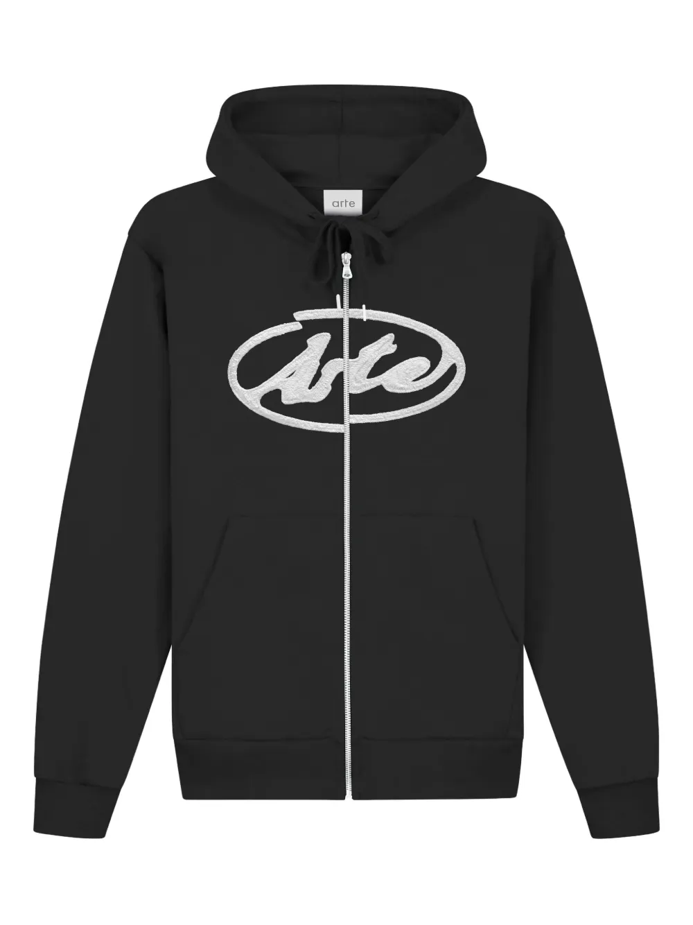Arte Antwerp logo-detail zip-fastening hoodie – Black