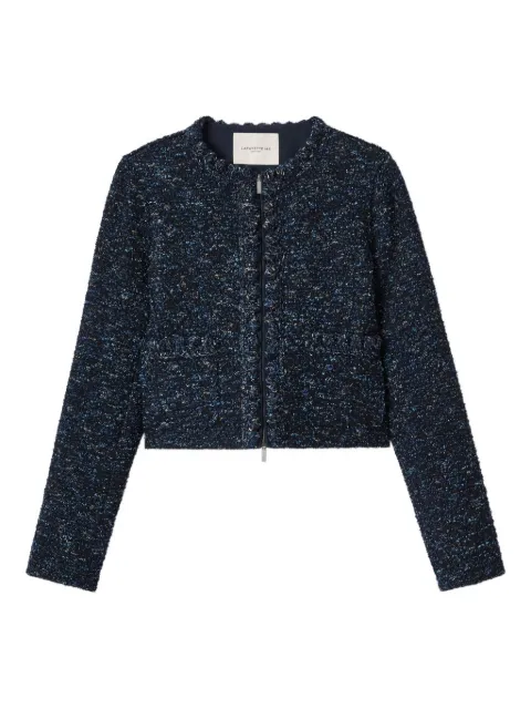 Lafayette 148 Cosmos zip-up bouclé tweed jacket