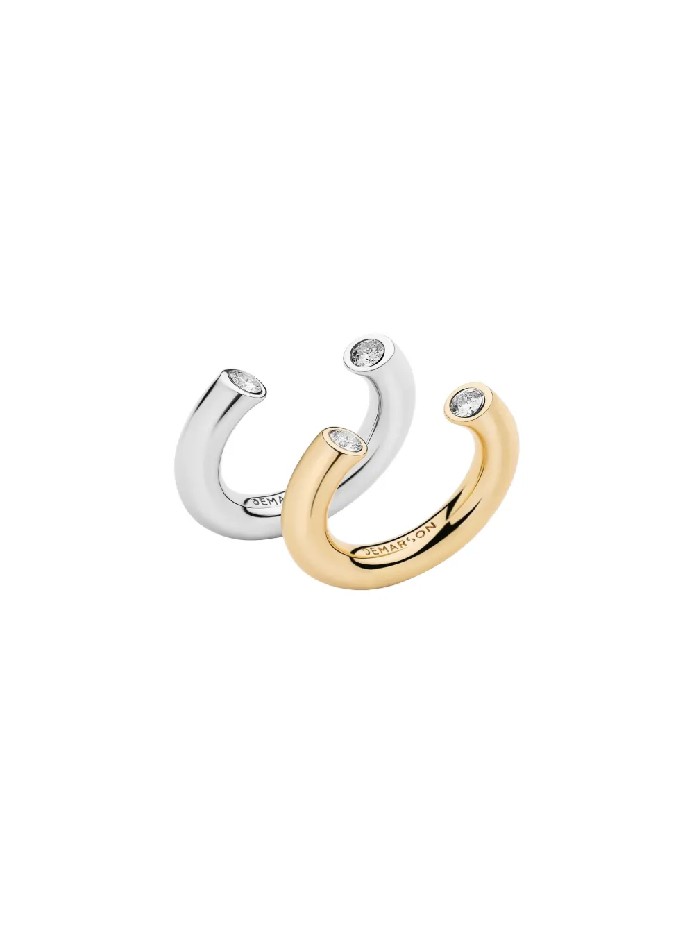 Demarson New York Miley Stackable Ring (set Of Two) In Gold