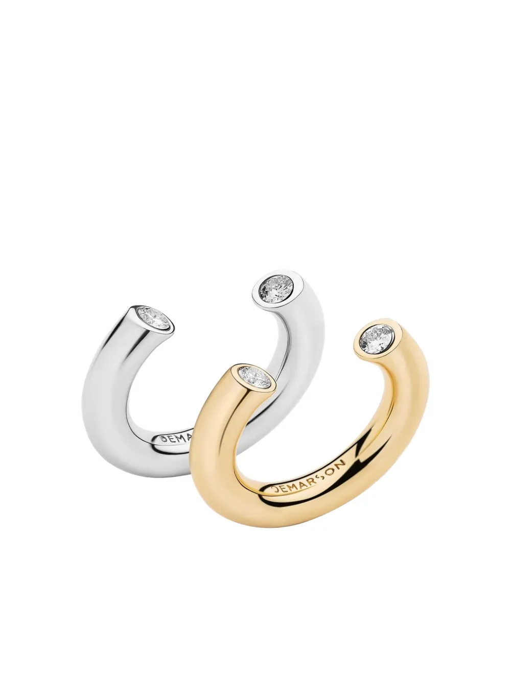 Demarson New York Miley Stackable Ring (set Of Two) In Gold