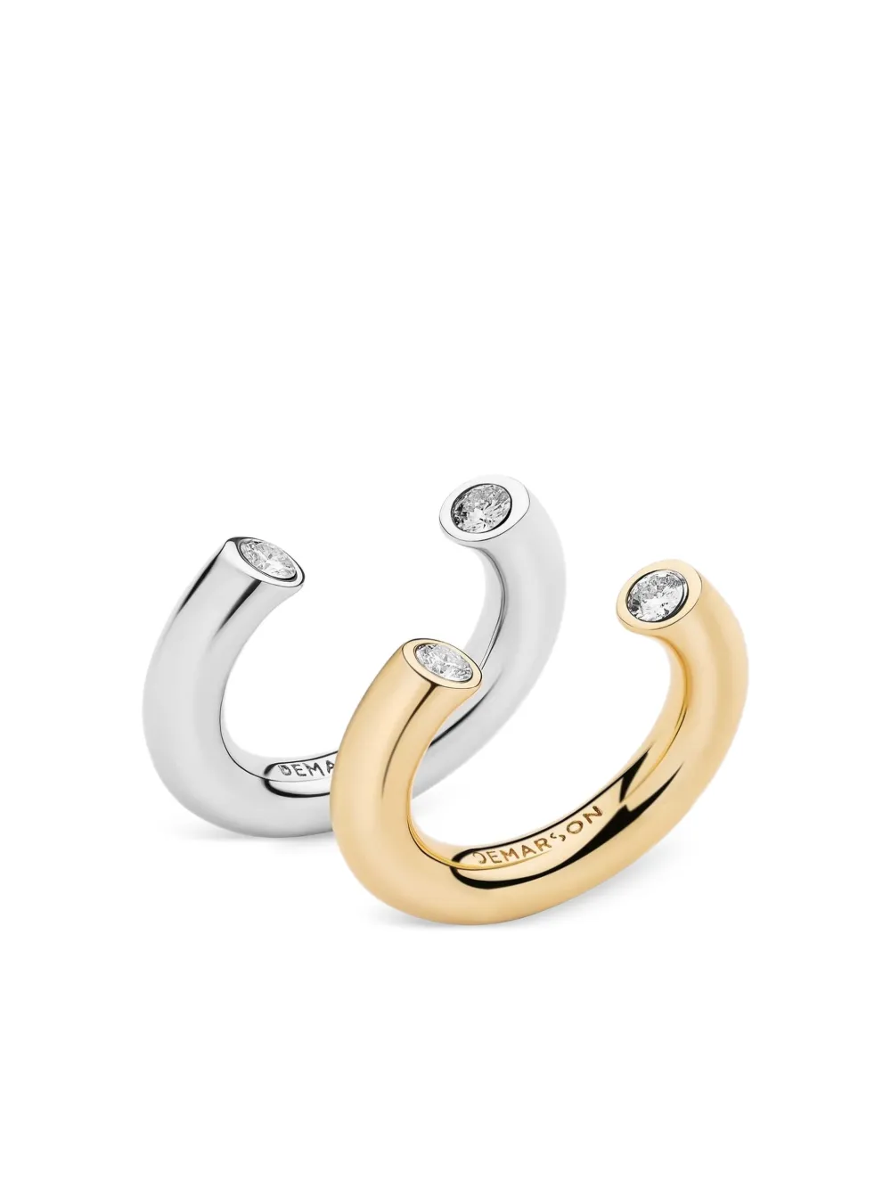 DEMARSON New York Miley stackable ring (set of two) - Oro