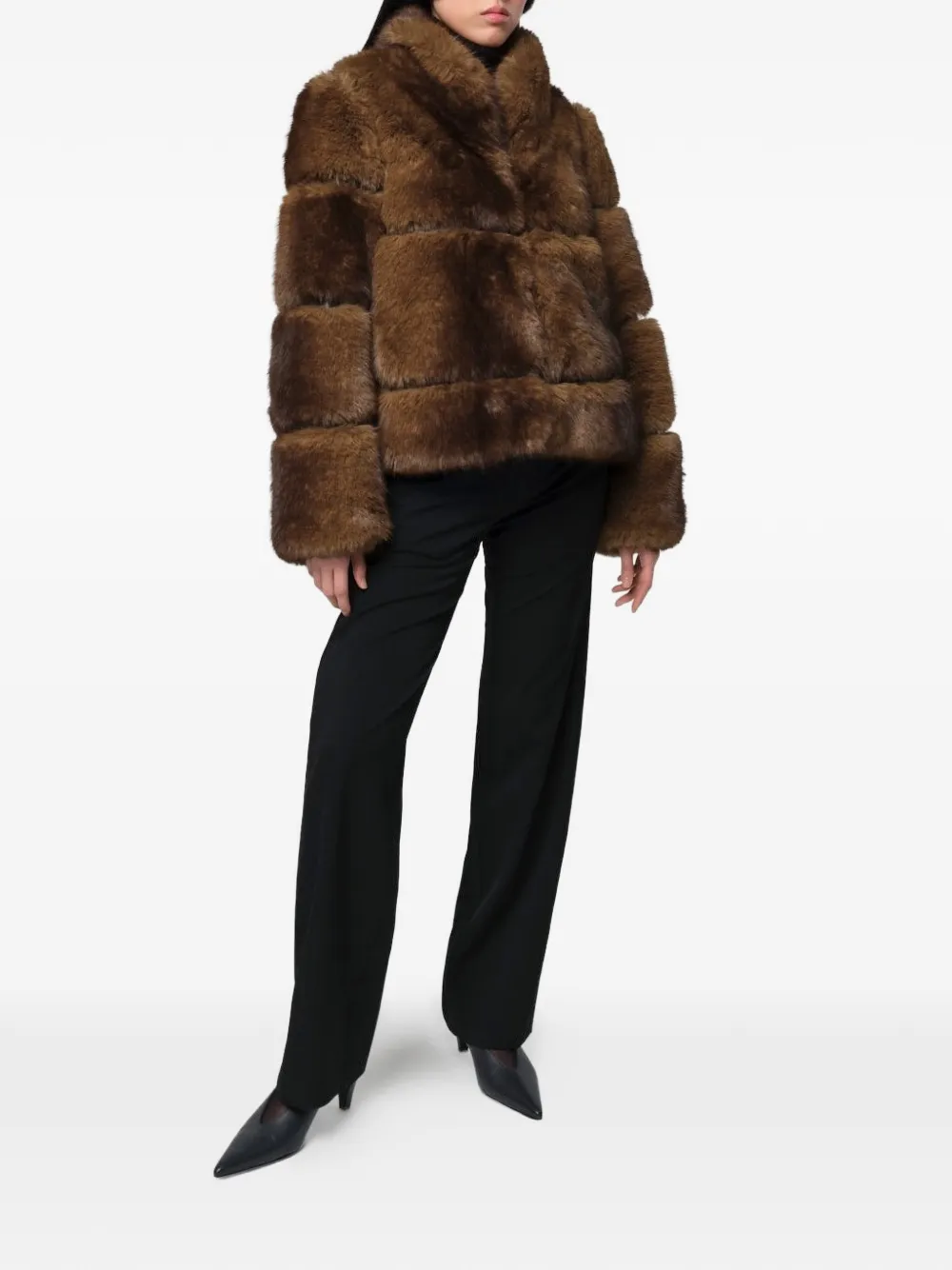 Apparis Sai Faux-fur Jacket In Brown