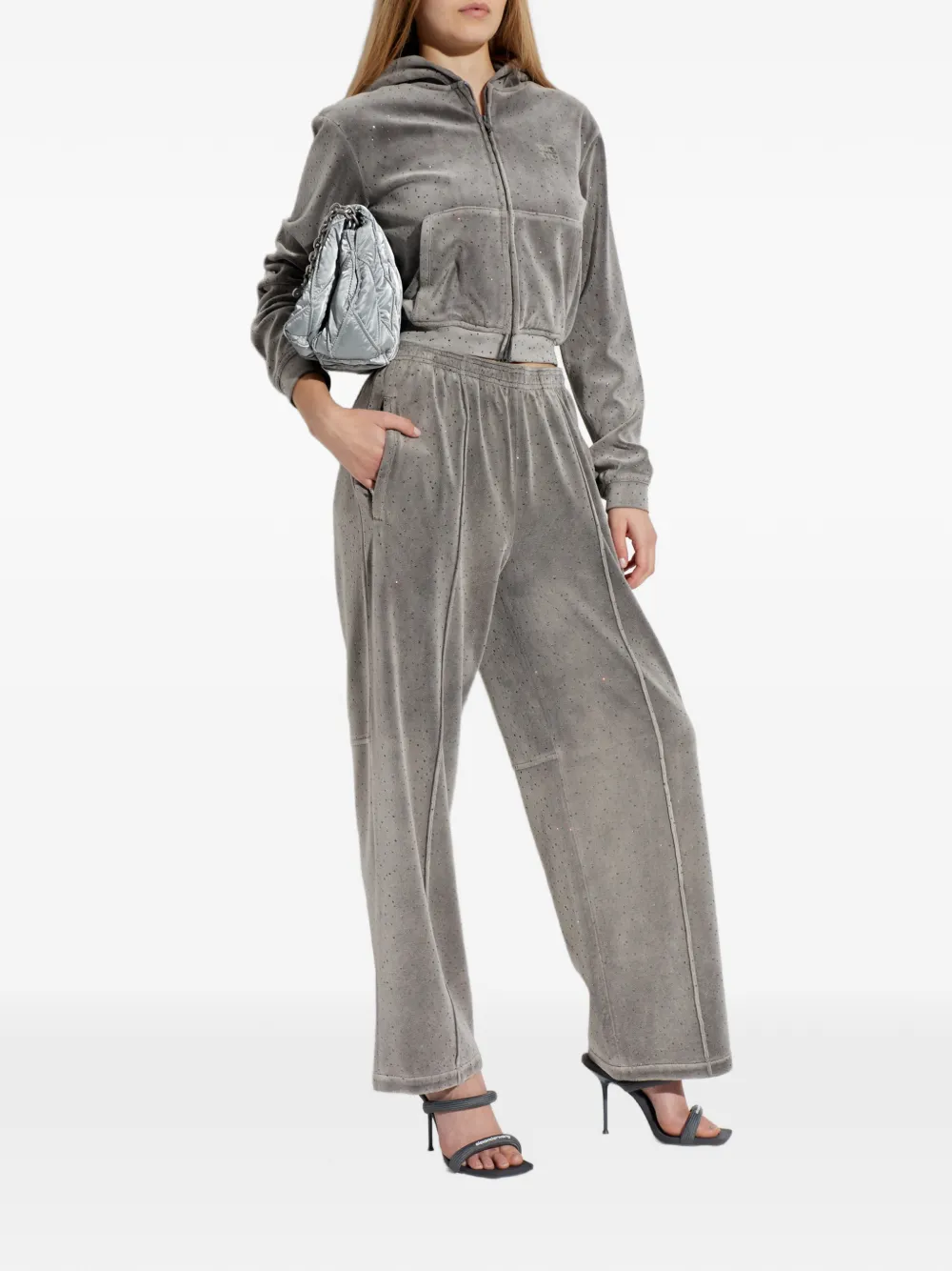 Alexander Wang Verfraaide trui met capuchon Grijs