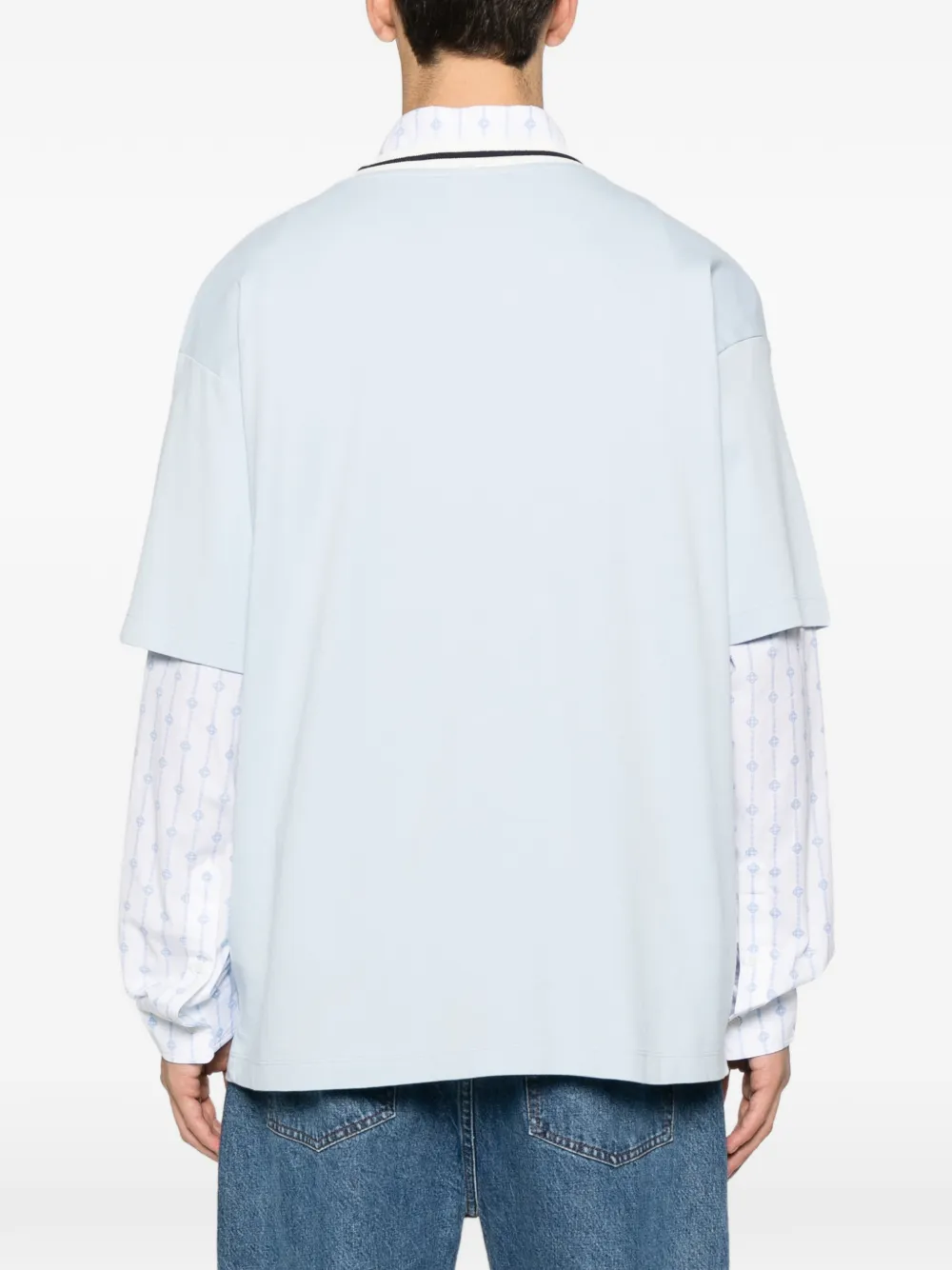 Drôle De Monsieur slogan sport ringer T-shirt Blauw