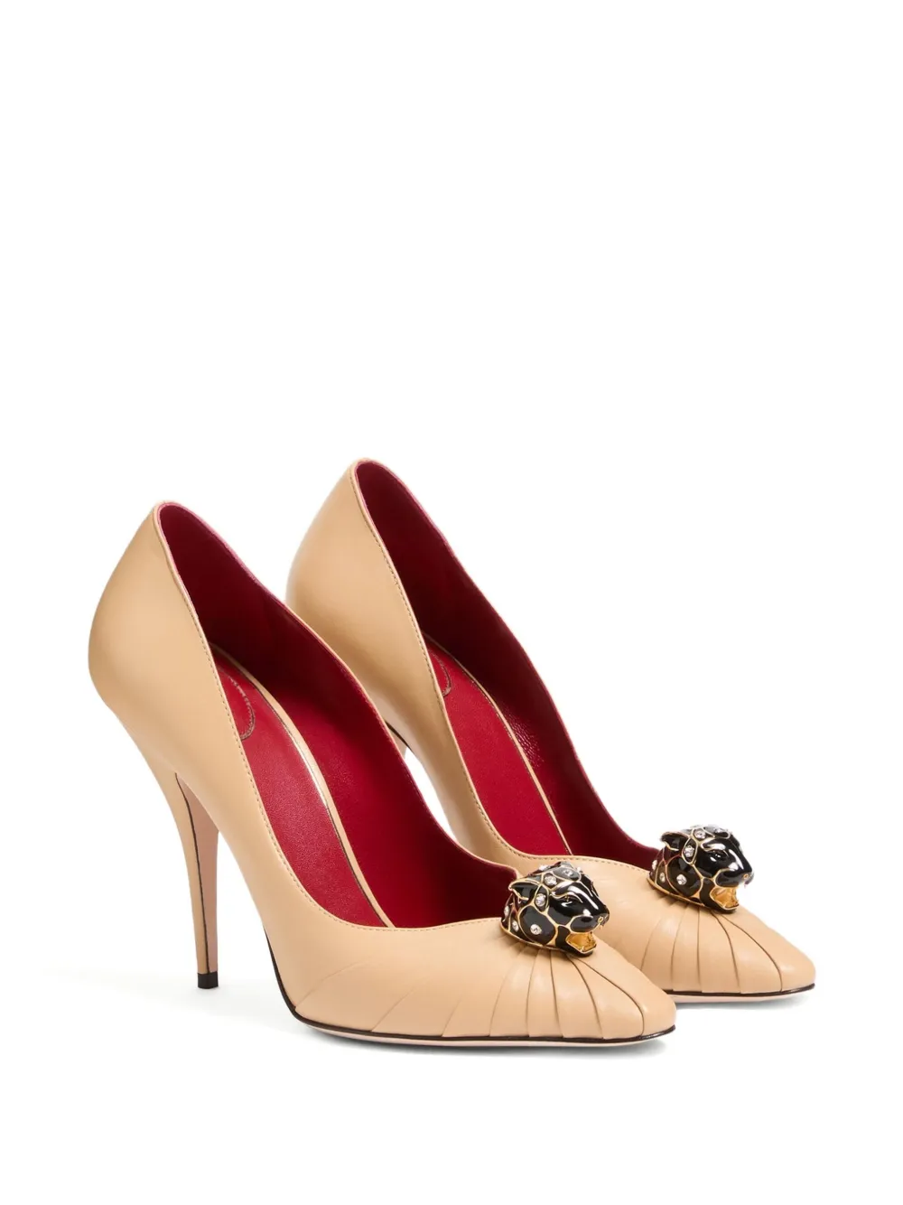 Valentino Garavani 105 mm Panthea pumps met geplooid design Beige