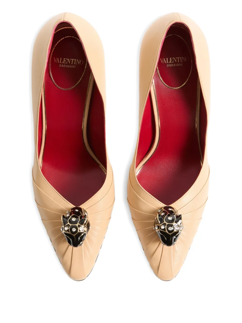 Valentino Garavani 105 mm Panthea pumps met geplooid design Beige