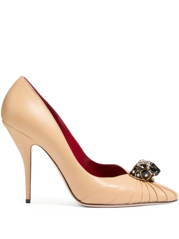 Valentino Garavani Panthea Pleated-design Heeled Pumps in Neutrals