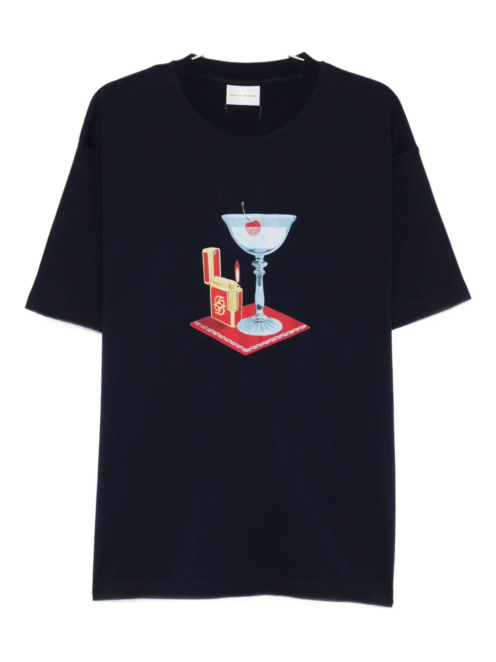 Drôle De Monsieur cocktail graphic-print T-shirt - Blu