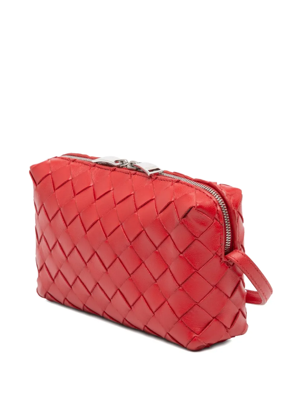 BOTTEGA VENETA Pre-owned 2012-2025 Mini Nappa Intrecciato Crossbody Bag In Red