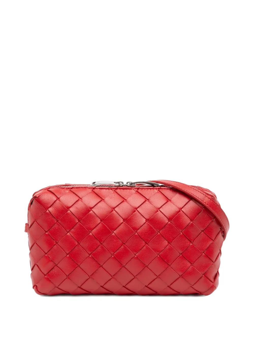 Bottega Veneta Pre-Owned Borsa a tracolla mini in nappa con design Intrecciato 2012-2025 - Rosso