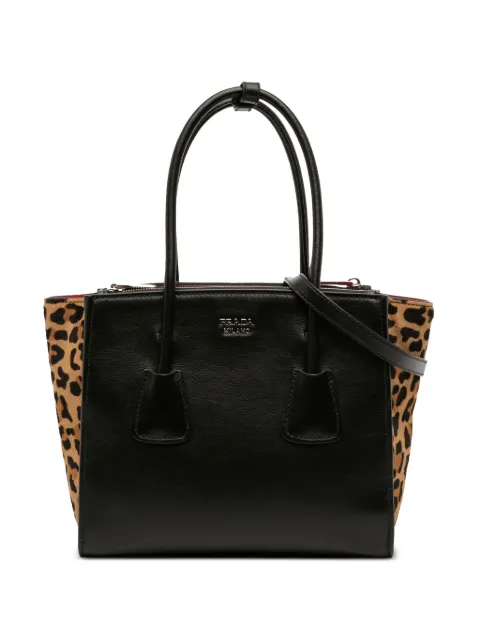 Prada Pre-Owned 2000-2025 Glace Calf Ponyhair Twin Pocket satchel