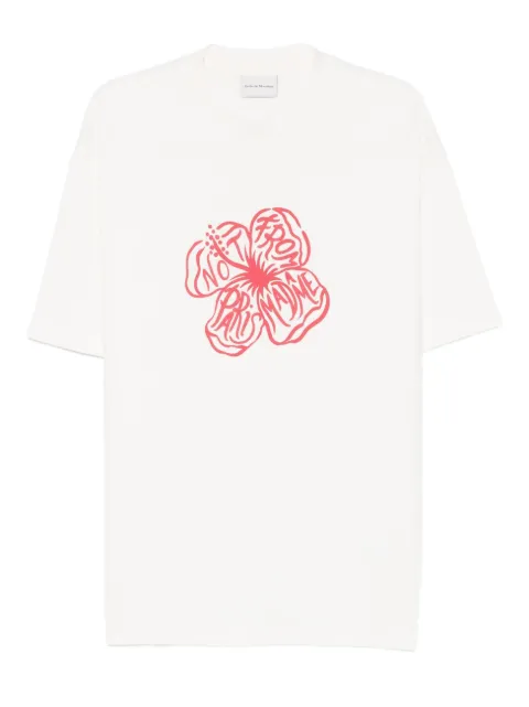 Drôle De Monsieur slogan hibiscus T-shirt