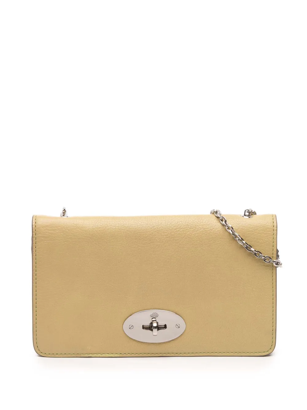 Pre-owned Mulberry 2000-2015 Leather Bayswater Wallet On Chain Crossbody Bag In Yellow