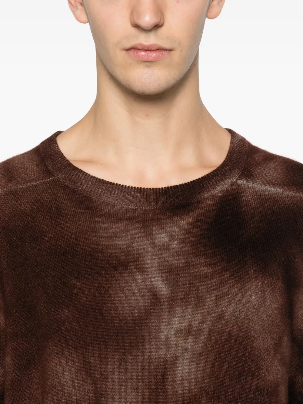 Pre-owned A.n.g.e.l.o. Vintage Upcycling Tie-dye Sweater In Brown