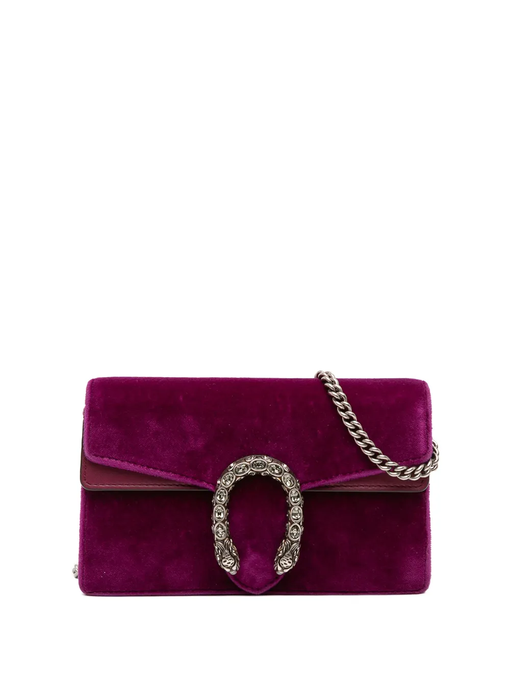GUCCI Pre-owned 2016-2025 Mini Velvet Dionysus Crossbody Bag In Purple