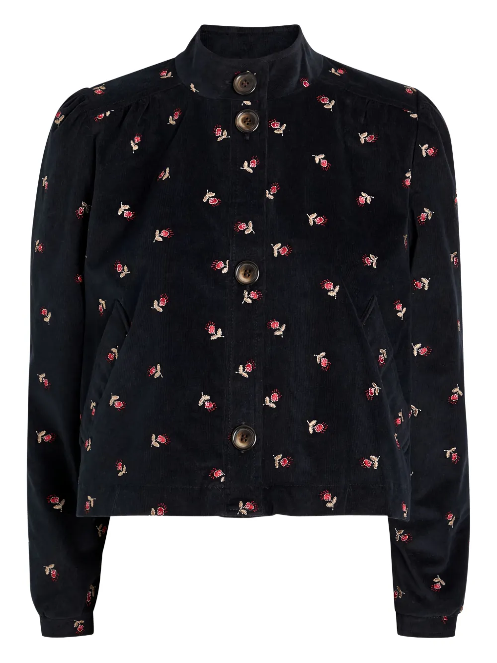 Rixo Giacca Nyla con ricamo a fiori - Blu