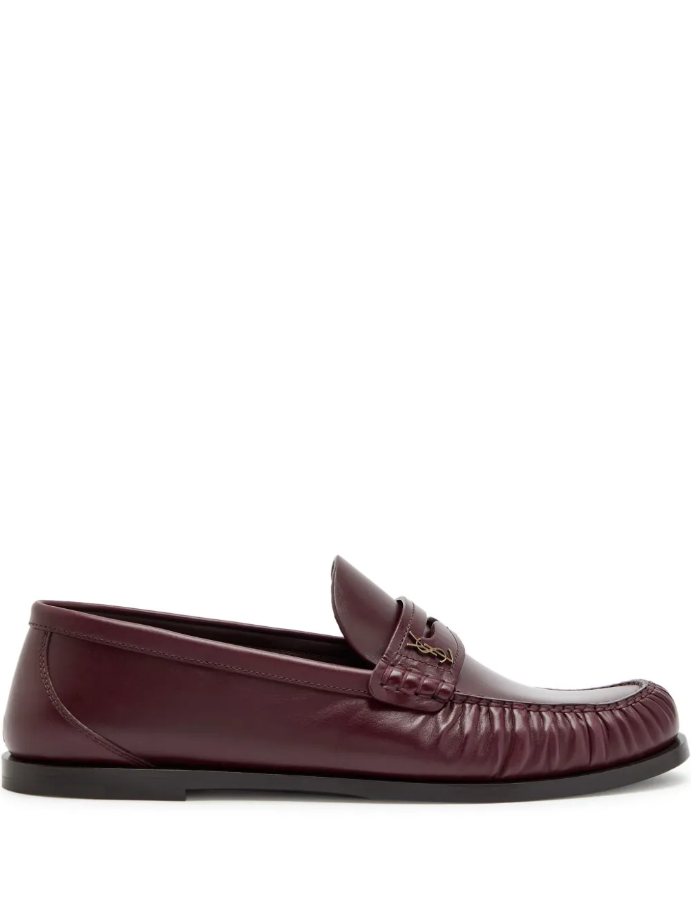 Saint Laurent Lauren monogram leather loafers - Rot