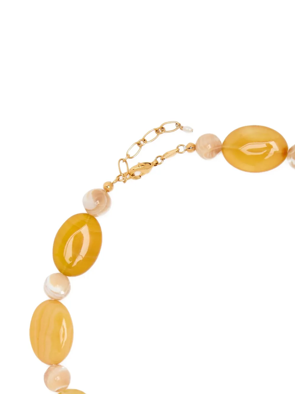 Anni Lu Desert Dreamer halsketting met ovalen kralen - Geel