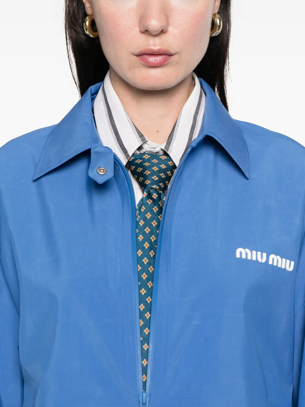 Miu Windjack met rits Blauw