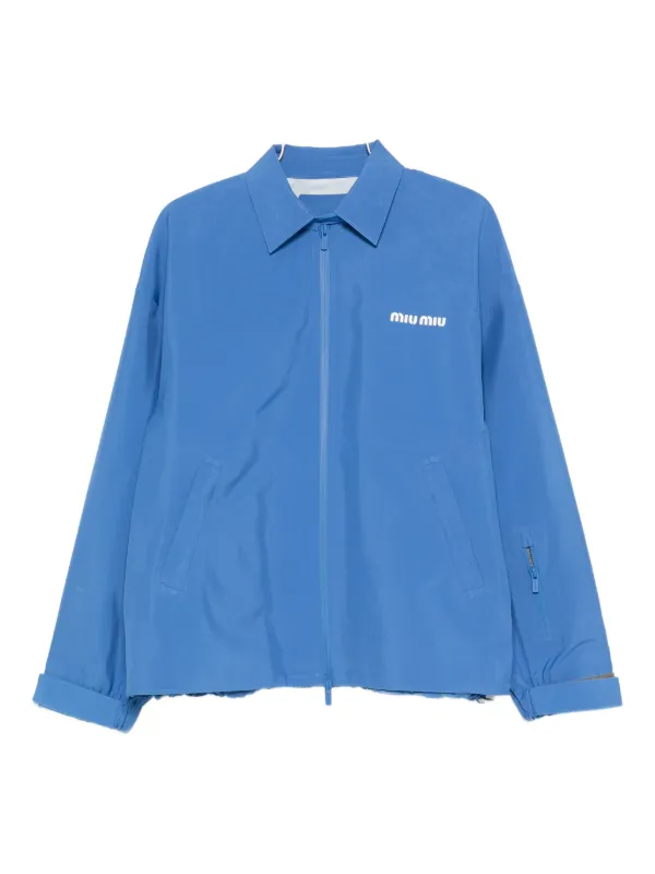 Miu Miu Zip-up Windbreaker in Blue