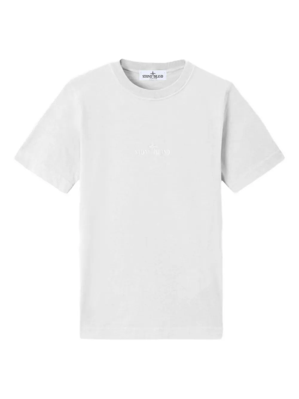 Stone Island Junior T-shirt con logo ricamato - Bianco