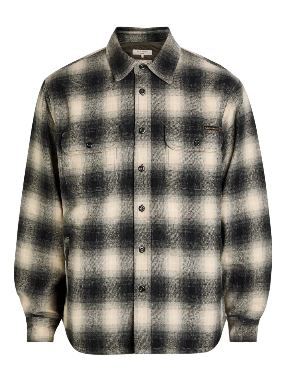 Nudie Jeans Camicia a quadri a maniche lunghe - Nero