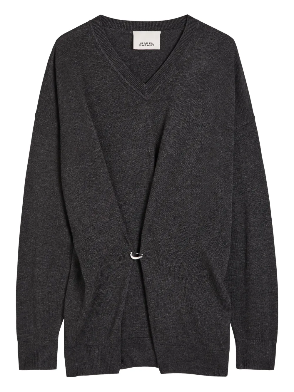 ISABEL MARANT V-neck safety pin sweater - Grey