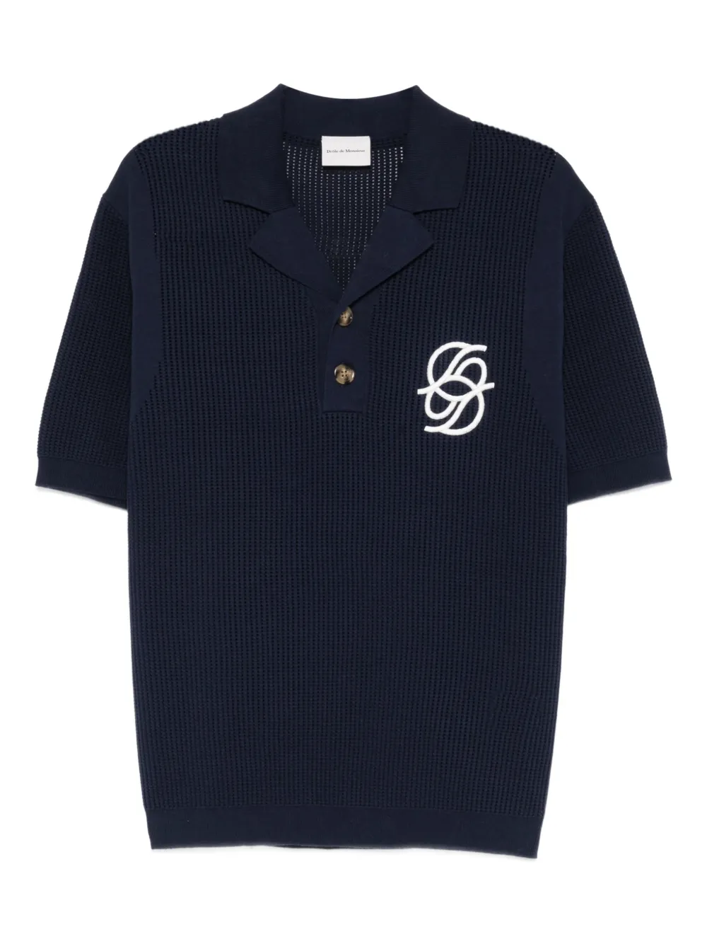 Drôle De Monsieur Polo Maille Monogramme polo shirt - Blu