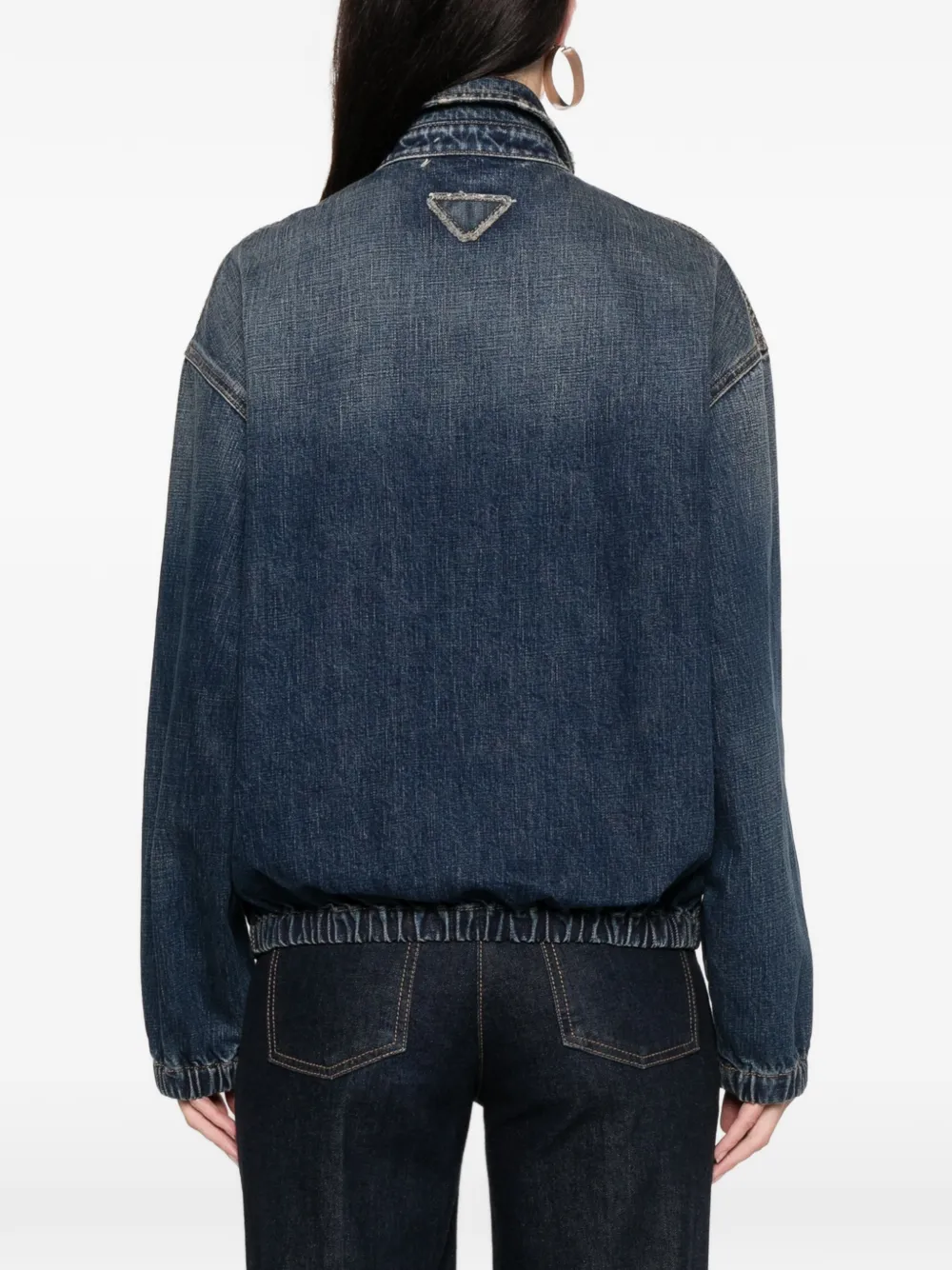 Prada Denim jack met rits Blauw