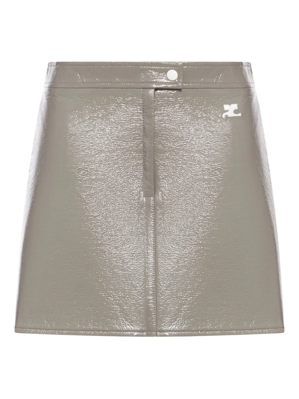 Courrèges Logo Mini Skirt In Gray