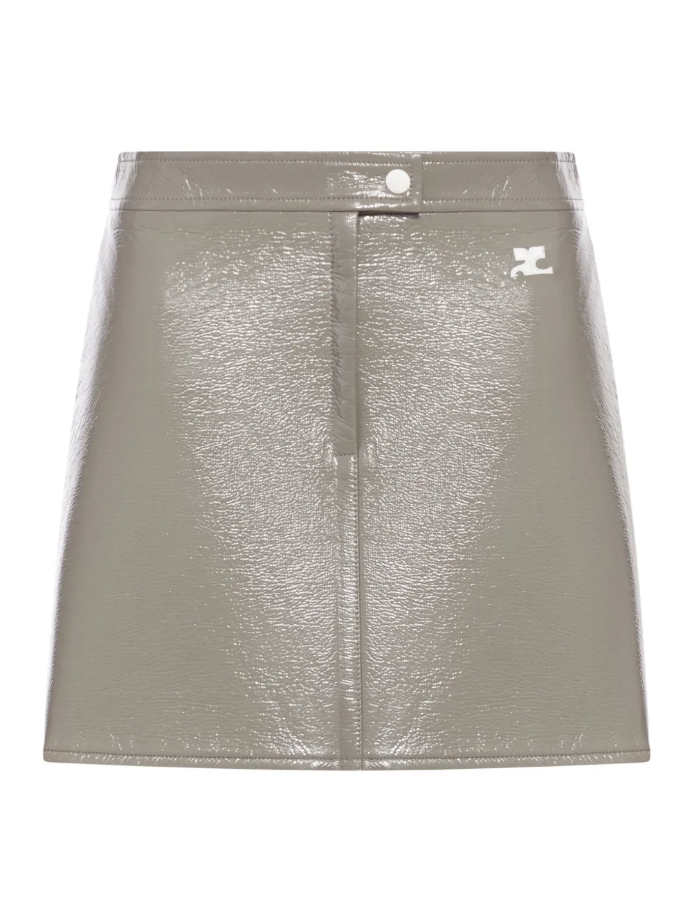 Courrèges Logo Mini Skirt In Gray