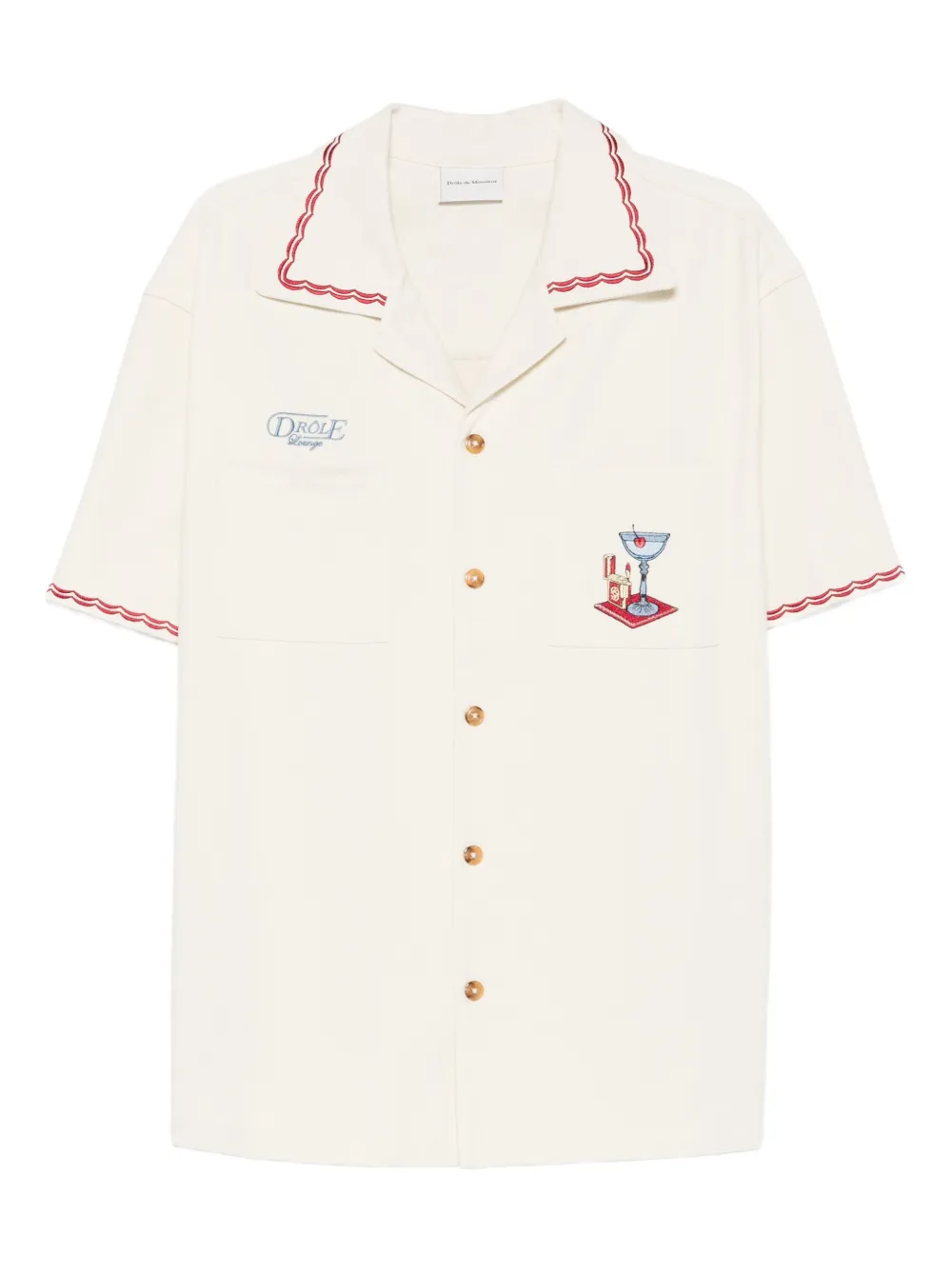 Drôle De Monsieur Embroidered Pocket Shirt - Bianco