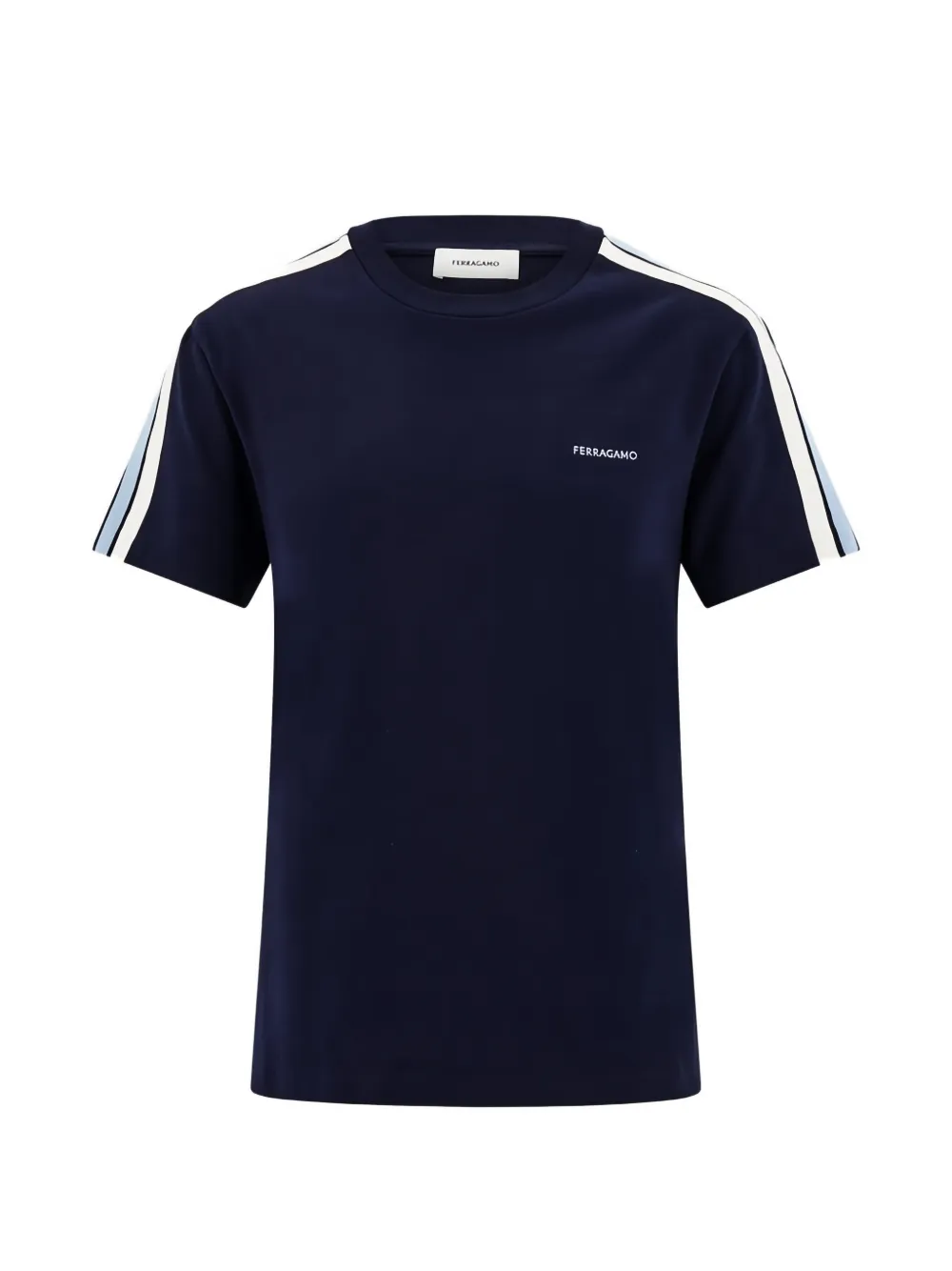 Ferragamo T-shirt met gestreept detail Blauw