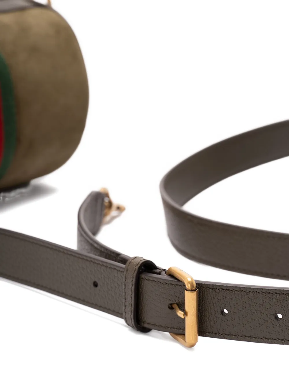 Gucci Gestreepte messengertas met logopatch Groen