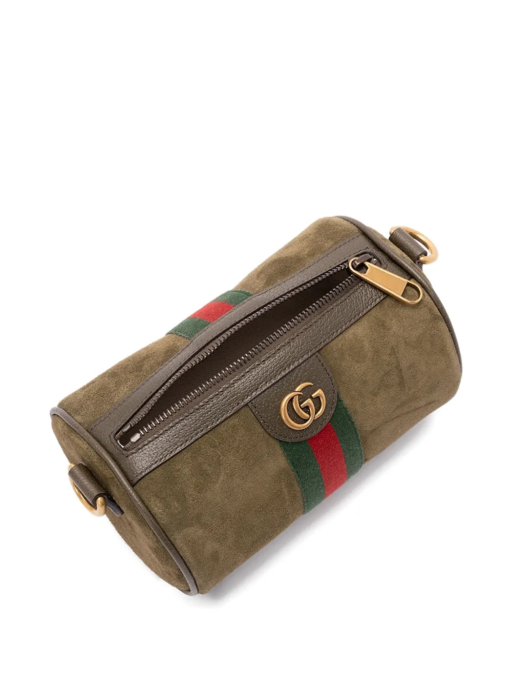 Gucci Gestreepte messengertas met logopatch Groen