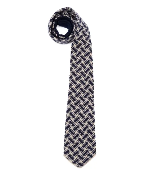 Drumohr cashmere geometric-pattern tie