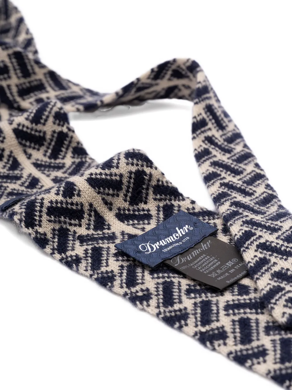Drumohr cashmere geometric-pattern tie | Image 2